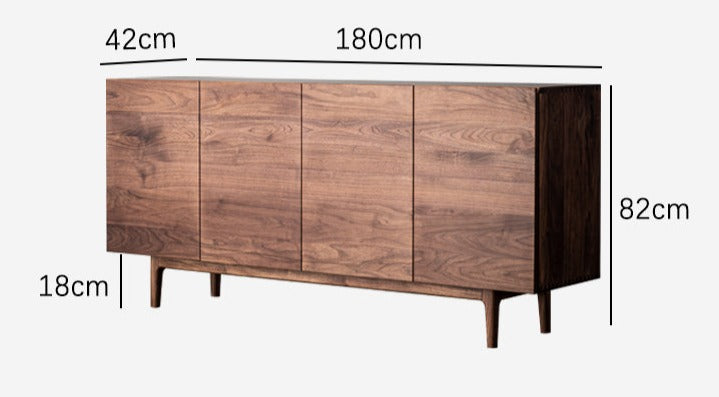 GUSTAVUS COURTYARD Scandinavian American Dark Walnut Solid Wood Sideboard