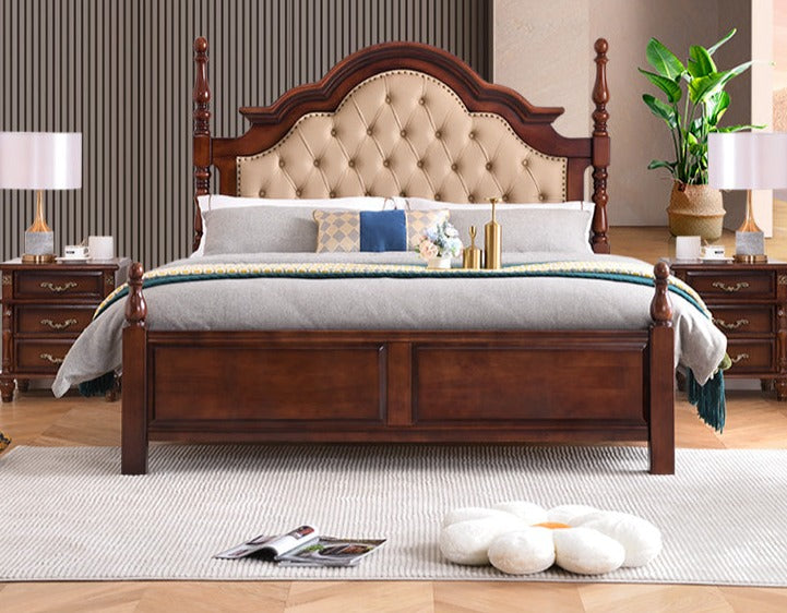 HAAKON COURTYARD French Victorian Colonial American Solid Wood Bed Frame
