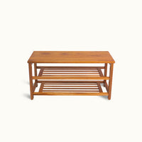 Tokyo Japan Caramel Brand Shoe Bench Solid Wood