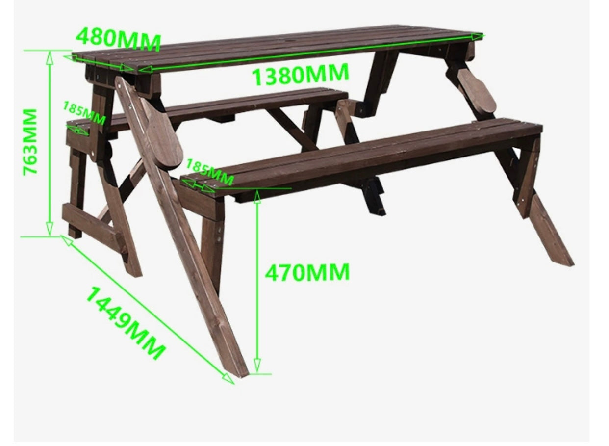 LIANA Outdoor Tables and Bench Set Waterproof Sun Protection Corrosion Resistant