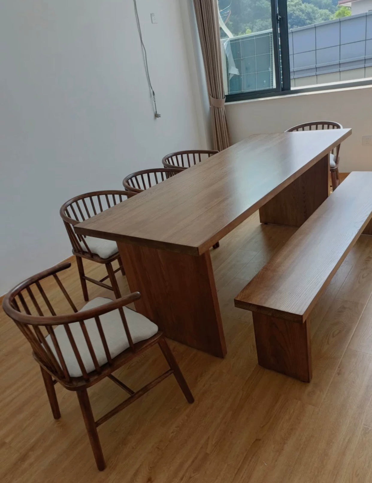 BRADYA Dining Table Natural Straight Edge / Live Edge Hardwood