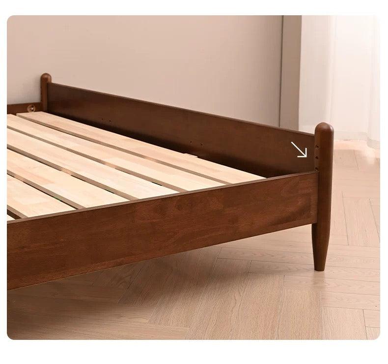 RAMONA SHERATON Solid Wood Modern Scandinavian Bed Frame Walnut Gray Black Colour
