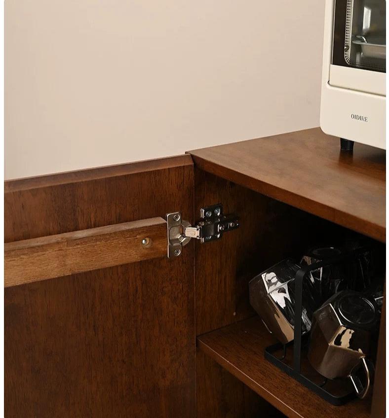 Raquel Sheraton Solid Wood Dining Sideboard Buffet Cabinet Walnut Grey Black Color