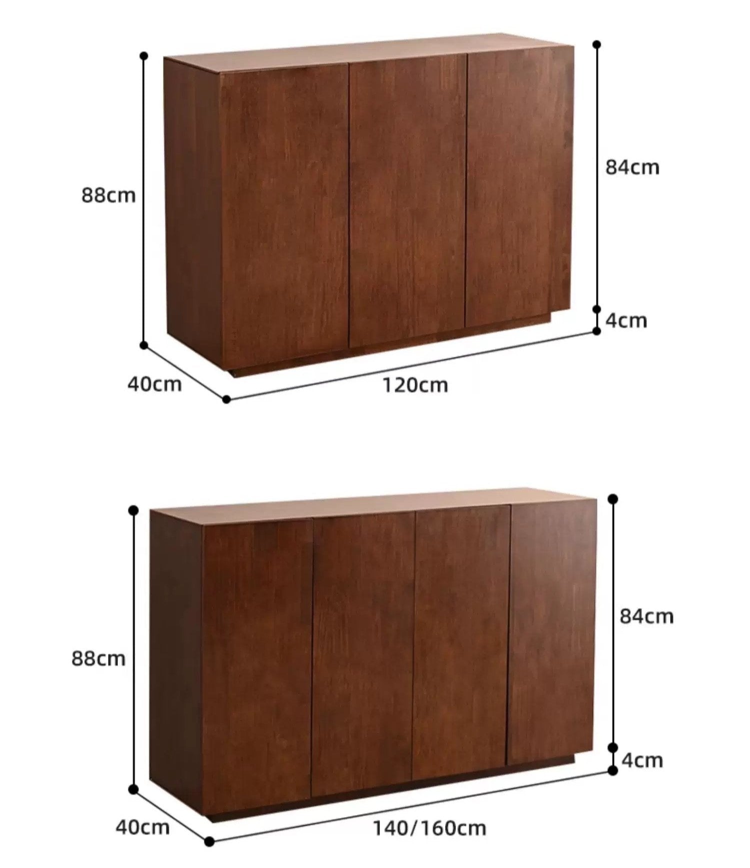Raquel Sheraton Solid Wood Dining Sideboard Buffet Cabinet Walnut Grey Black Color