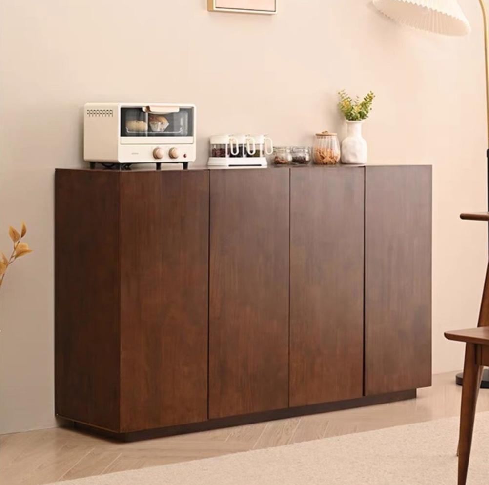 Raquel Sheraton Solid Wood Dining Sideboard Buffet Cabinet Walnut Grey Black Color