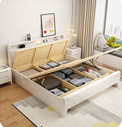 CILIAN HILTON American Solid Wood White 3 Size Bed Frame Scandinavian Style