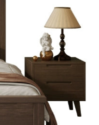 CASIMIR HILTON American Solid Wood Retro Nordic Style Walnut Queen King Size Bed Frame