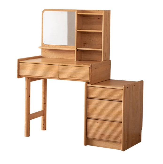 ALADDIN WESTIN Japandi Design American Solid Wood Minimalist Dressing Table Set