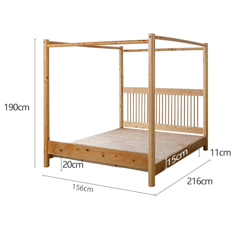ALESHA HILTON Pure American Solid Wood 4 Poster Canopy Bed Dutch Style