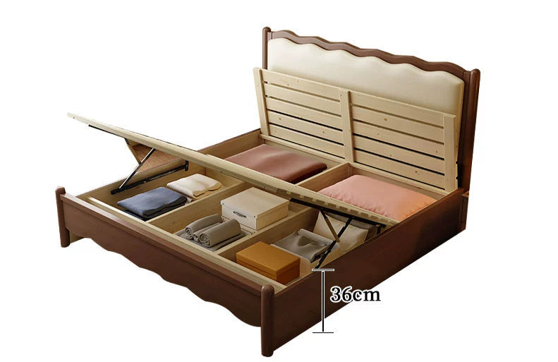 CHARLES HILTON Classic Nordic Style American Solid Wood Double Bed Frame