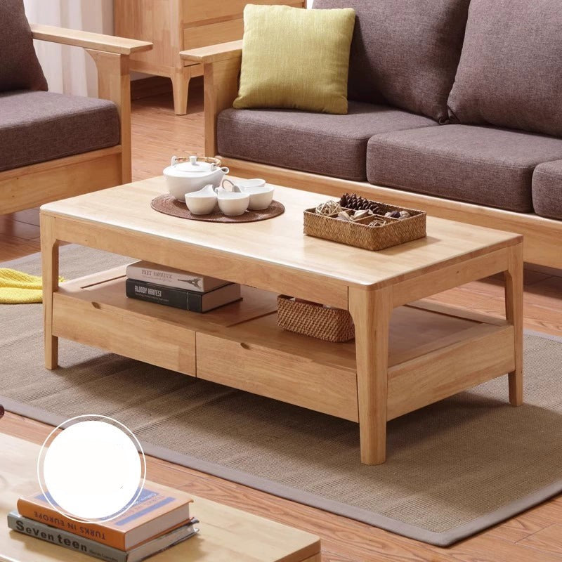ARVID COURTYARD Nordic Design American Solid Wood Minimalist Coffee Table Set