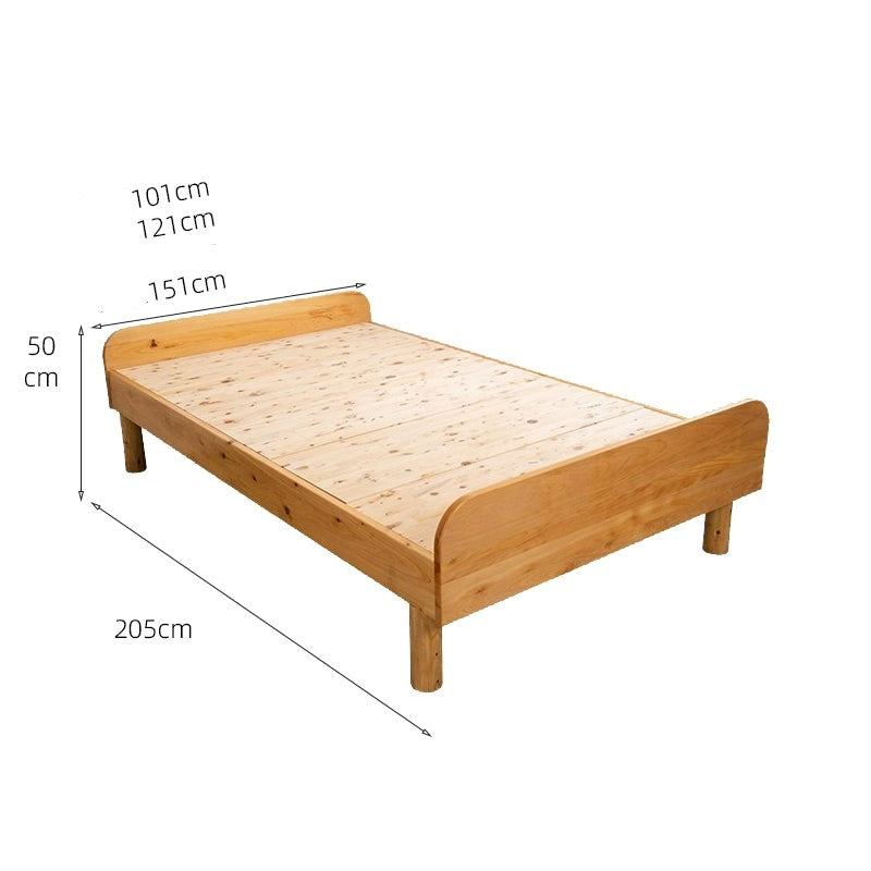 BERRY HILTON Japandi Style American Solid Wood Compact 3 Size Bed Frame
