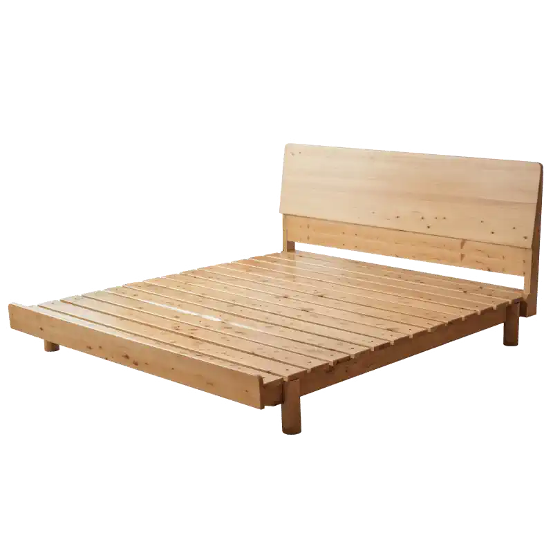 BJORN HILTON American Solid Wood Japandi Design Low Height Double Bed Frame