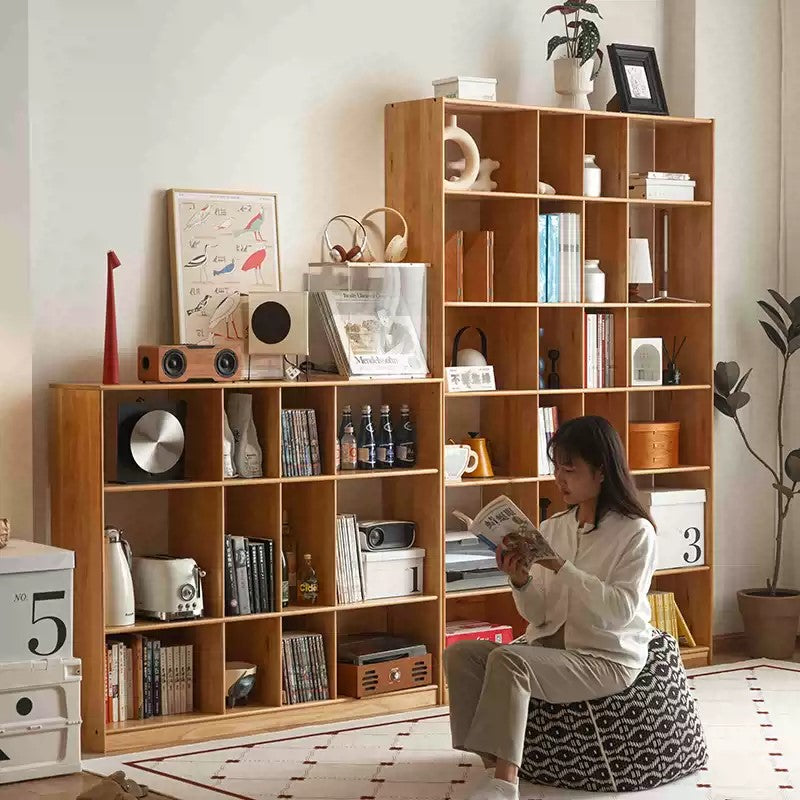 BECKETT WESTIN American Solid Wood Nordic Style Assorted Partitioned Bookshelf