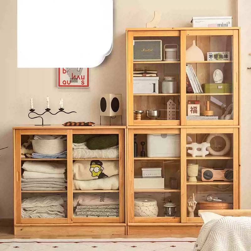 BRIAR WESTIN American Solid Wood Glass Sliding Door Assorted Bookcase Scandinavian Style