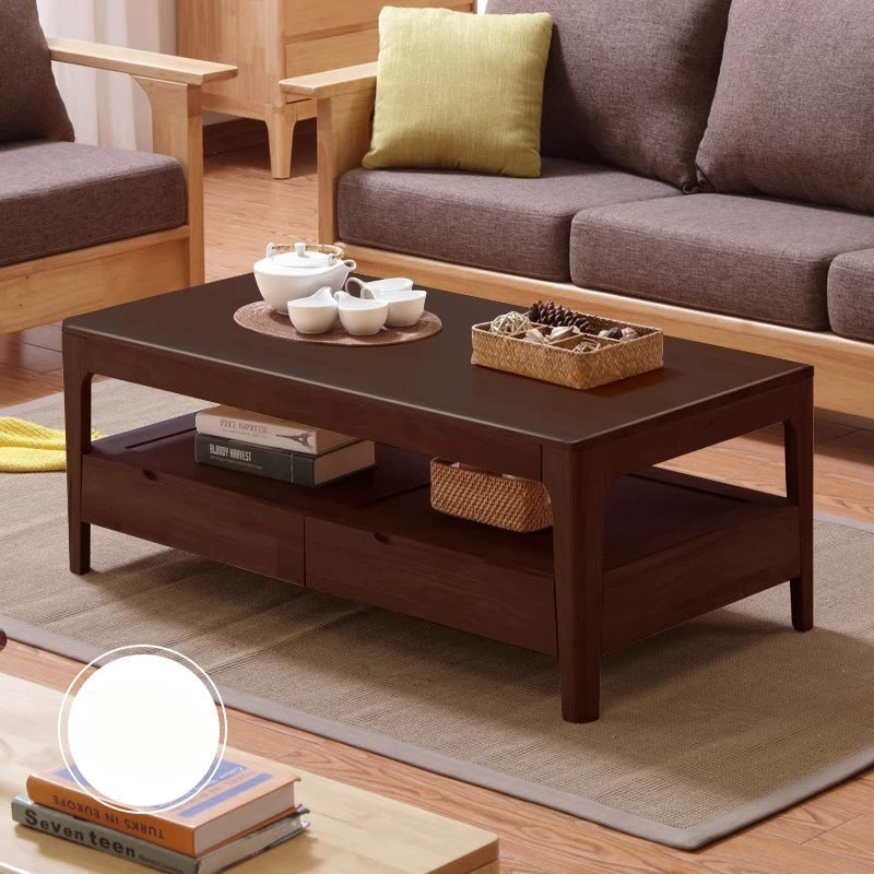 ARVID COURTYARD Nordic Design American Solid Wood Minimalist Coffee Table Set