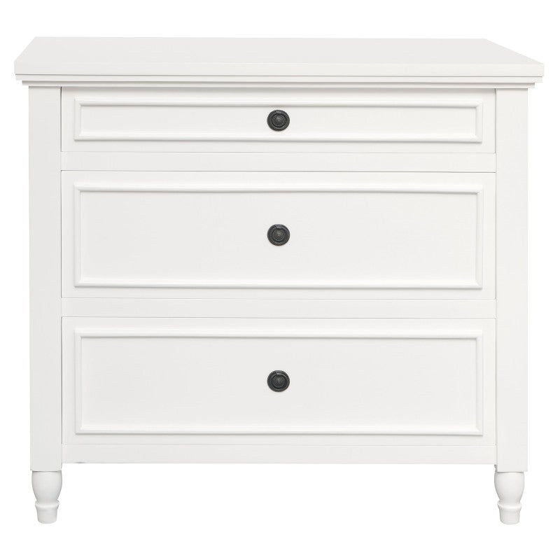 RADISSON Beau Teak Timber 3 Chest of Drawer Dresser, White