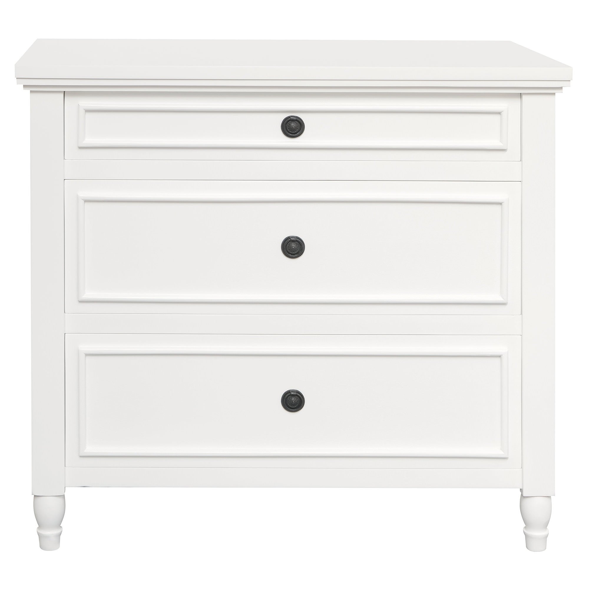 RADISSON Beau Teak Timber 3 Chest of Drawer Dresser, White