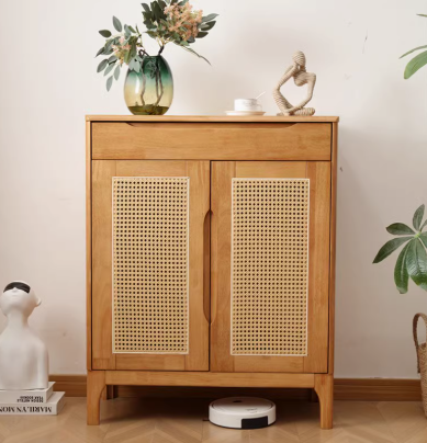 ARCHIE COURTYARD Nordic Design American Solid Wood Rattan Sideboard