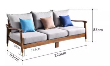 ALYSSA COURTYARD Modern Nordic Design American Solid Wood Multi Size Sofa