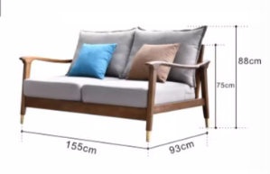 ALYSSA COURTYARD Modern Nordic Design American Solid Wood Multi Size Sofa