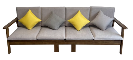 ALIANA COURTYARD Japandi Style American Solid Wood Assorted Size Sofa