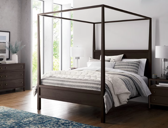 ALFRED HILTON Nordic Design American Solid Wood 4 Poster Bed Frame