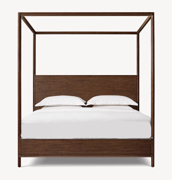 ANAIS HILTON French Style Minimalist American Solid Wood Canopy Bed Frame