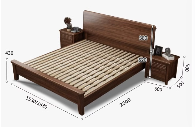 ARGUS HILTON Nordic Style American Solid Wood Bed Frame Queen King Size