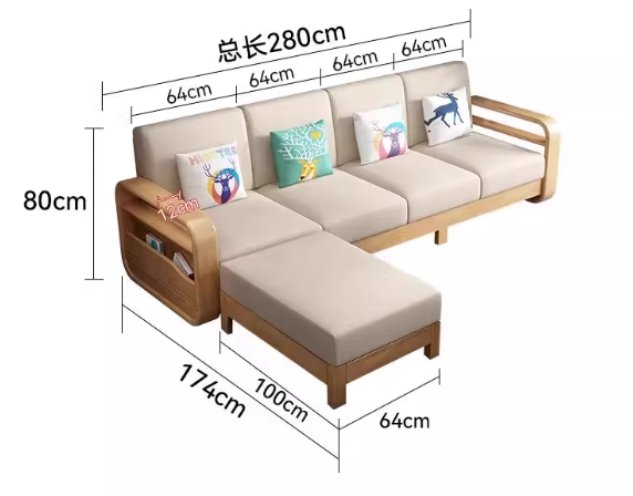 ALANYS COURTYARD Scandinavian Design American Solid Wood Sofa Set