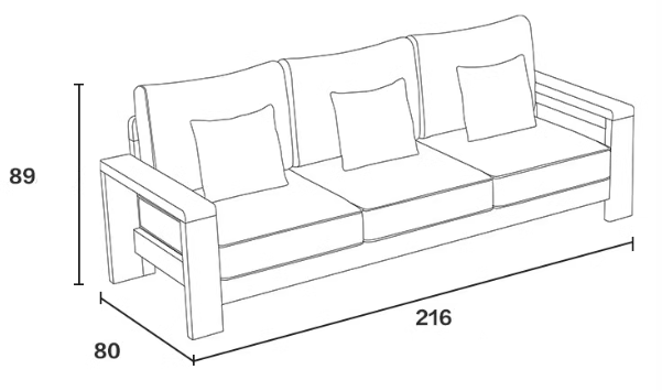 ALMERA COURTYARD Modern Scandinavian Design American Solid Wood Assorted Sofa Set