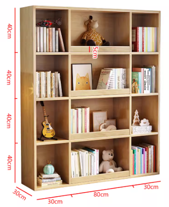 ALVERN COURTYARD American Solid Wood Minimalist Nordic Style Bookcase 3 4 Levels