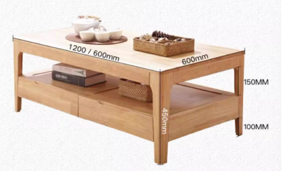 ARVID COURTYARD Nordic Design American Solid Wood Minimalist Coffee Table Set