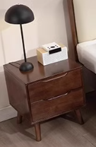 ALASTOR HILTON American Solid Wood Breathable Leather Headboard Bed Frame Japandi Style