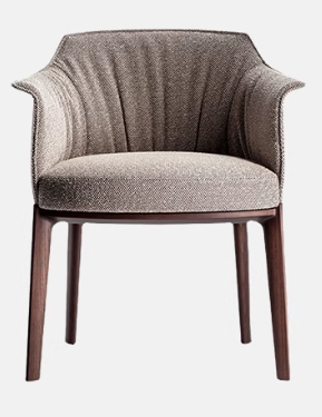 BEV COURTYARD Italian Style American Solid Wood Leather Dining Chair