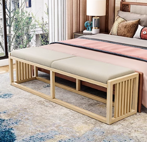 ABRAR EMBASSY Dutch Style American Solid Wood Cushioned Bench