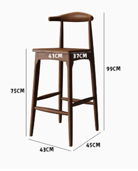 AGAPE COURTYARD Nordic Style American Full Solid Wood Bar Table Set