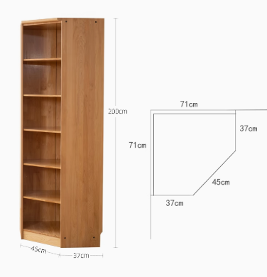AYANI WESTIN Japandi Style American Solid Wood Glass Window Tall Modular Assorted Bookshelf