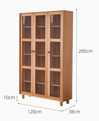 ALPHEUS WESTIN Scandinavian Design American Solid Wood Assorted Glass Window Bookcase