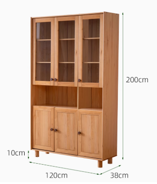 ALPHEUS WESTIN Scandinavian Design American Solid Wood Assorted Glass Window Bookcase