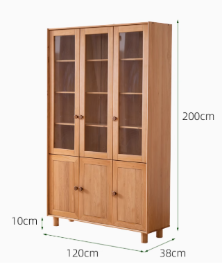 ALPHEUS WESTIN Scandinavian Design American Solid Wood Assorted Glass Window Bookcase