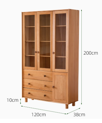 ALPHEUS WESTIN Scandinavian Design American Solid Wood Assorted Glass Window Bookcase