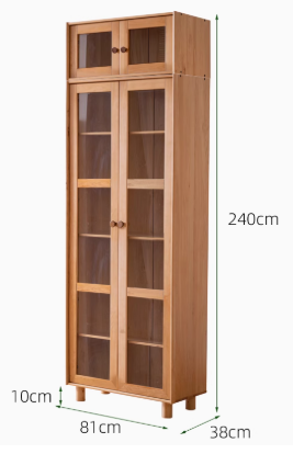 ALPHEUS WESTIN Scandinavian Design American Solid Wood Assorted Glass Window Bookcase