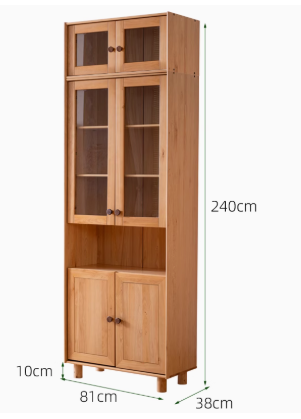 ALPHEUS WESTIN Scandinavian Design American Solid Wood Assorted Glass Window Bookcase