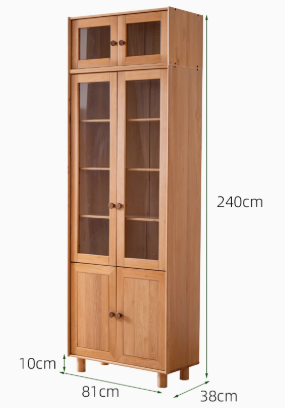 ALPHEUS WESTIN Scandinavian Design American Solid Wood Assorted Glass Window Bookcase