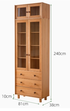ALPHEUS WESTIN Scandinavian Design American Solid Wood Assorted Glass Window Bookcase