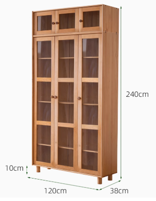 ALPHEUS WESTIN Scandinavian Design American Solid Wood Assorted Glass Window Bookcase