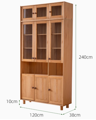 ALPHEUS WESTIN Scandinavian Design American Solid Wood Assorted Glass Window Bookcase