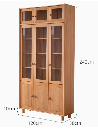 ALPHEUS WESTIN Scandinavian Design American Solid Wood Assorted Glass Window Bookcase