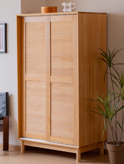 ALARIC WESTIN Japandi Design American Solid Wood Sliding Door Assorted Wardrobe